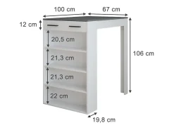 Hot Vicco Bartisch branco/antracite 67x100x106 repose Cinza antracite