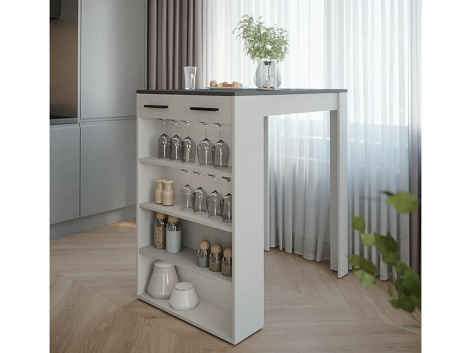 Hot Vicco Bartisch branco/antracite 67x100x106 repose Cinza antracite