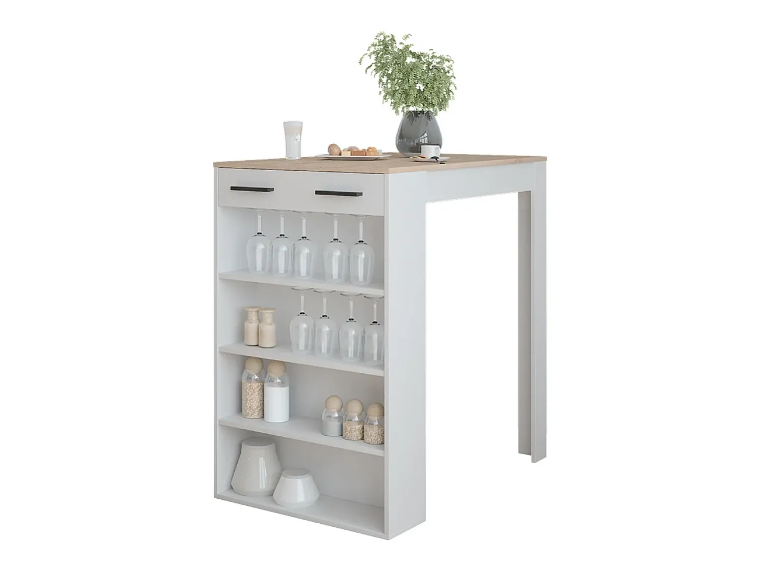 Móvel De Bar|Vicco Bartisch /sonoma 67x100x106 repose Branco