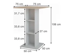 Vicco Bartisch /sonoma 75x75x106 repose^ Móvel De Bar