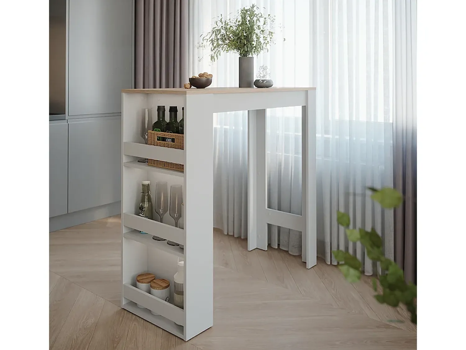 Móvel De Bar*Vicco Bartisch /sonoma 45x110x106 repose Branco