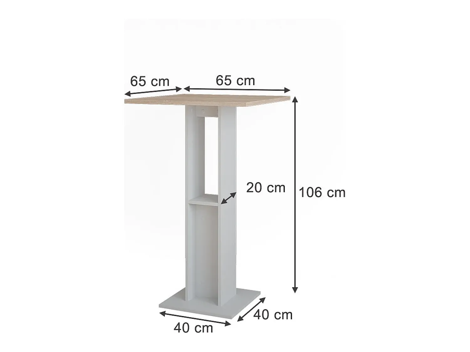 Vicco Bartisch /sonoma 65x65x106 repose^ Móvel De Bar