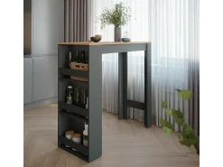 Móvel De Bar|Vicco Bartisch carvalho antracite/goldkraft 45x110x106 repose Cinza antracite