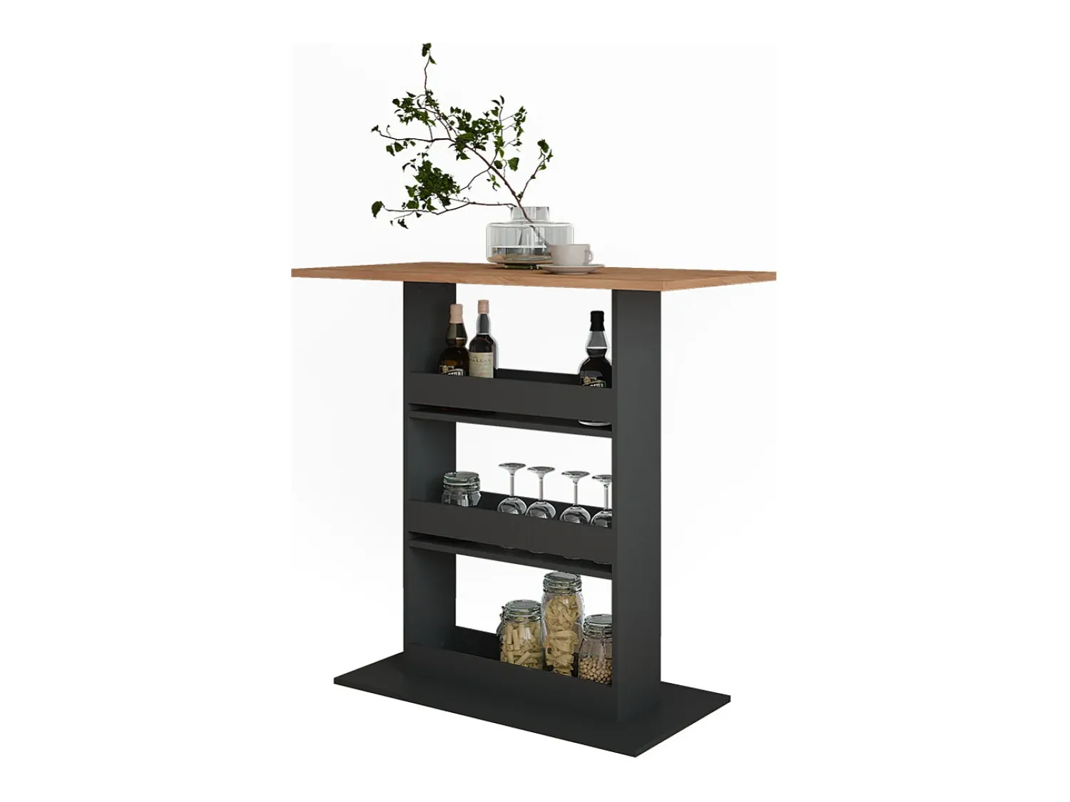 Vicco Bartisch carvalho goldkraft/antracite 110x55x106 repose Natural escuro