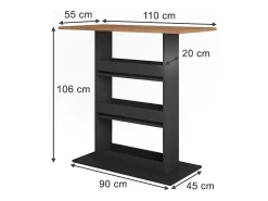 Vicco Bartisch carvalho goldkraft/antracite 110x55x106 repose Natural escuro