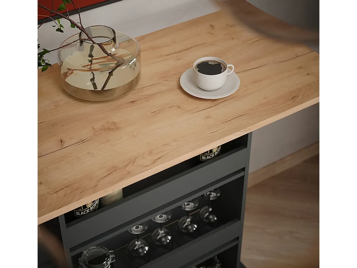 Vicco Bartisch carvalho goldkraft/antracite 110x55x106 repose Natural escuro