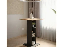 Móvel De Bar|Vicco Bartisch carvalho goldkraft/antracite 75x75x106 repose Natural escuro