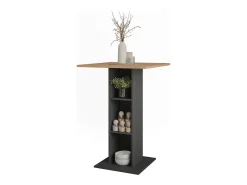Móvel De Bar|Vicco Bartisch carvalho goldkraft/antracite 75x75x106 repose Natural escuro