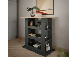 Móvel De Bar*Vicco Bartisch carvalho goldkraft/antracite 110x65x106 repose Natural escuro
