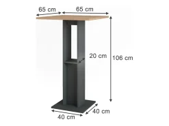 Vicco Bartisch carvalho goldkraft/antracite 65x65x106 repose^ Móvel De Bar