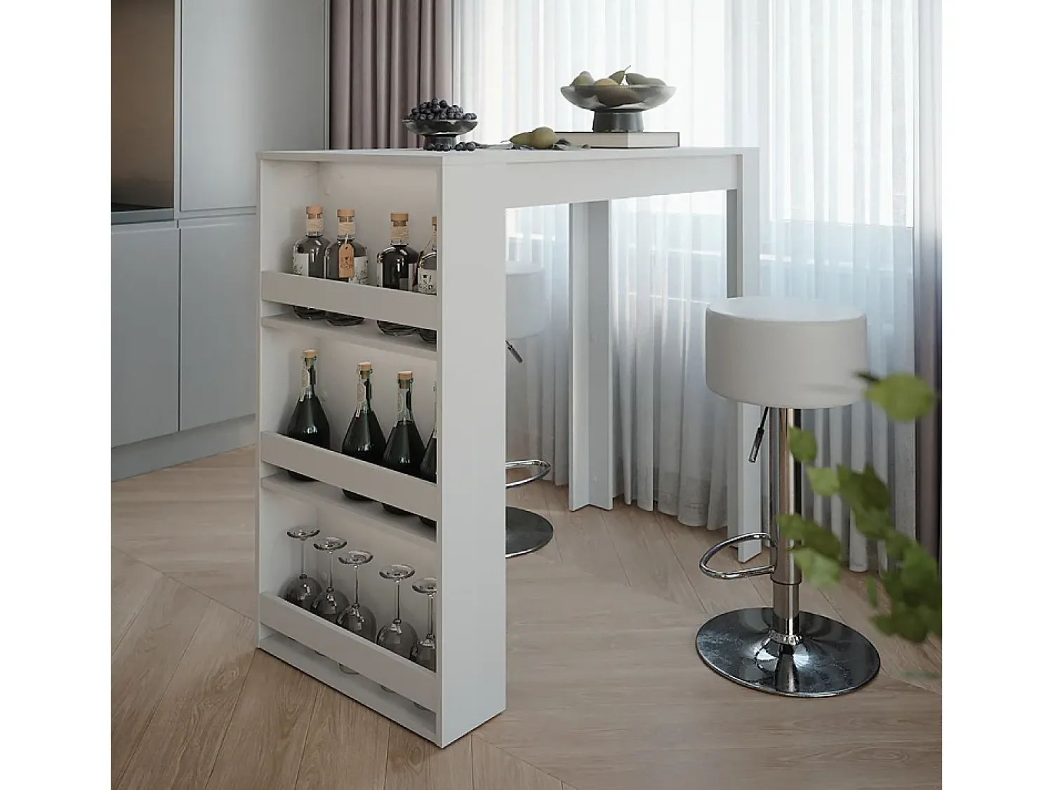 Móvel De Bar|Vicco Bartisch-Set 57x117x106 repose Branco