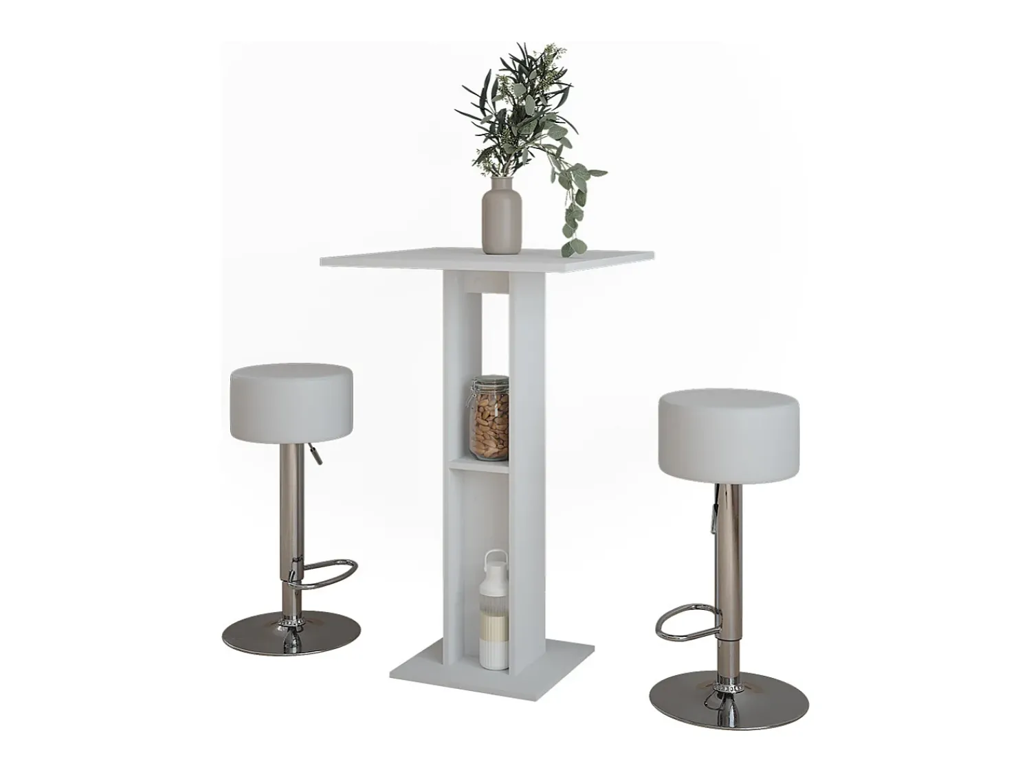 Clearance Vicco Bartisch-Set 65x65x106 repose Branco
