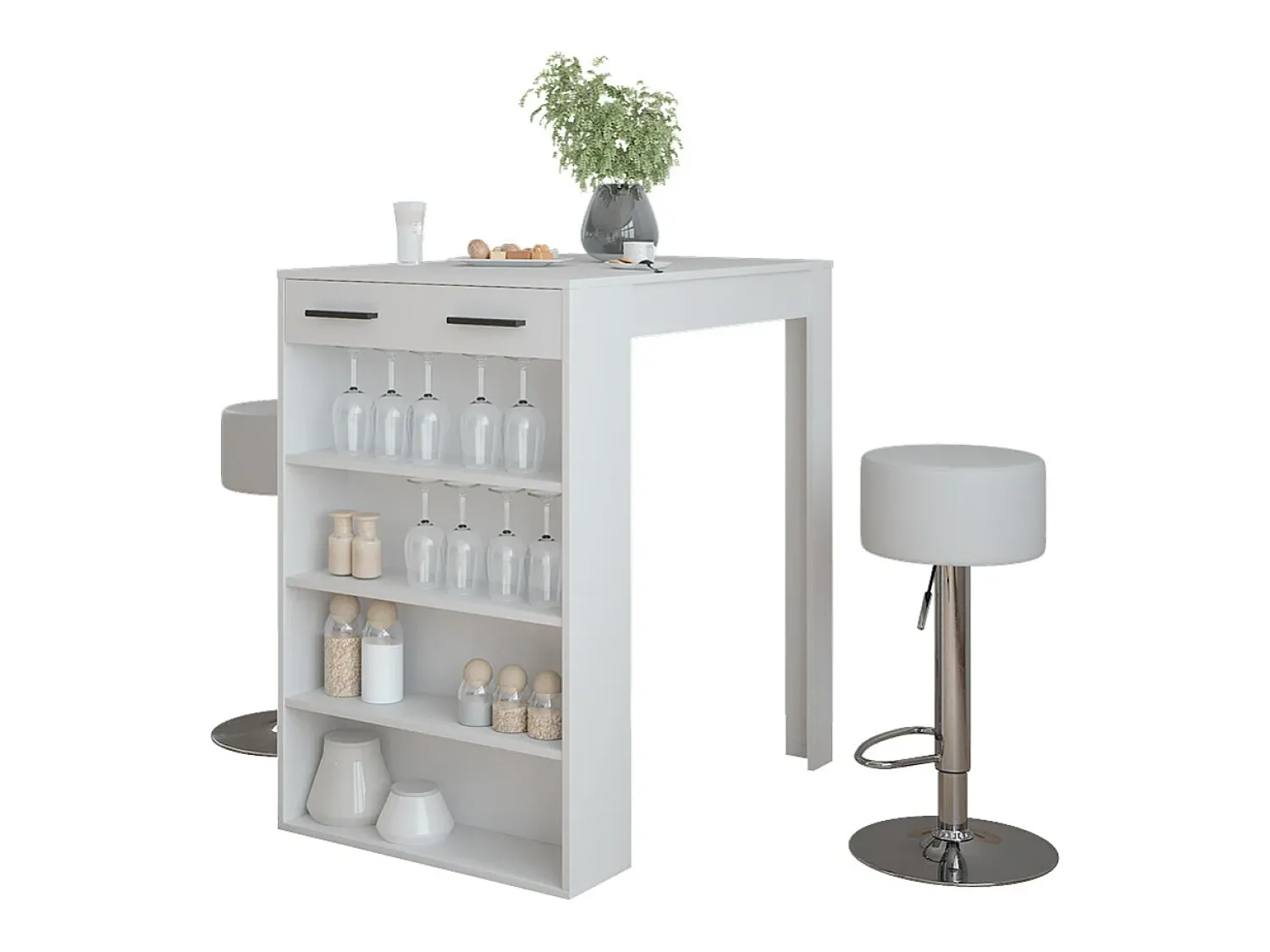 Móvel De Bar|Vicco Bartisch-Set 67x100x106 repose Branco