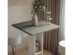 Móvel De Bar|Vicco Bartisch-Set branco/antracite 65x65x106 repose Cinza antracite
