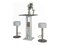 Móvel De Bar|Vicco Bartisch-Set branco/antracite 65x65x106 repose Cinza antracite