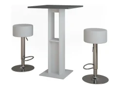 Móvel De Bar|Vicco Bartisch-Set branco/antracite 65x65x106 repose Cinza antracite