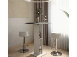 Móvel De Bar|Vicco Bartisch-Set branco/antracite 65x65x106 repose Cinza antracite