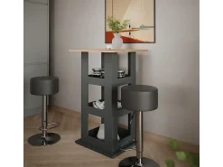 Móvel De Bar*Vicco Bartisch-Set carvalho goldkraft/antracite 65x65x106 repose Natural escuro