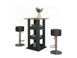 Móvel De Bar*Vicco Bartisch-Set carvalho goldkraft/antracite 65x65x106 repose Natural escuro