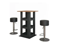 Móvel De Bar*Vicco Bartisch-Set carvalho goldkraft/antracite 65x65x106 repose Natural escuro