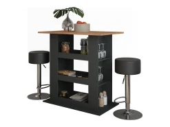 Vicco Bartisch-Set carvalho goldkraft/antracite 110x65x106 repose Natural escuro