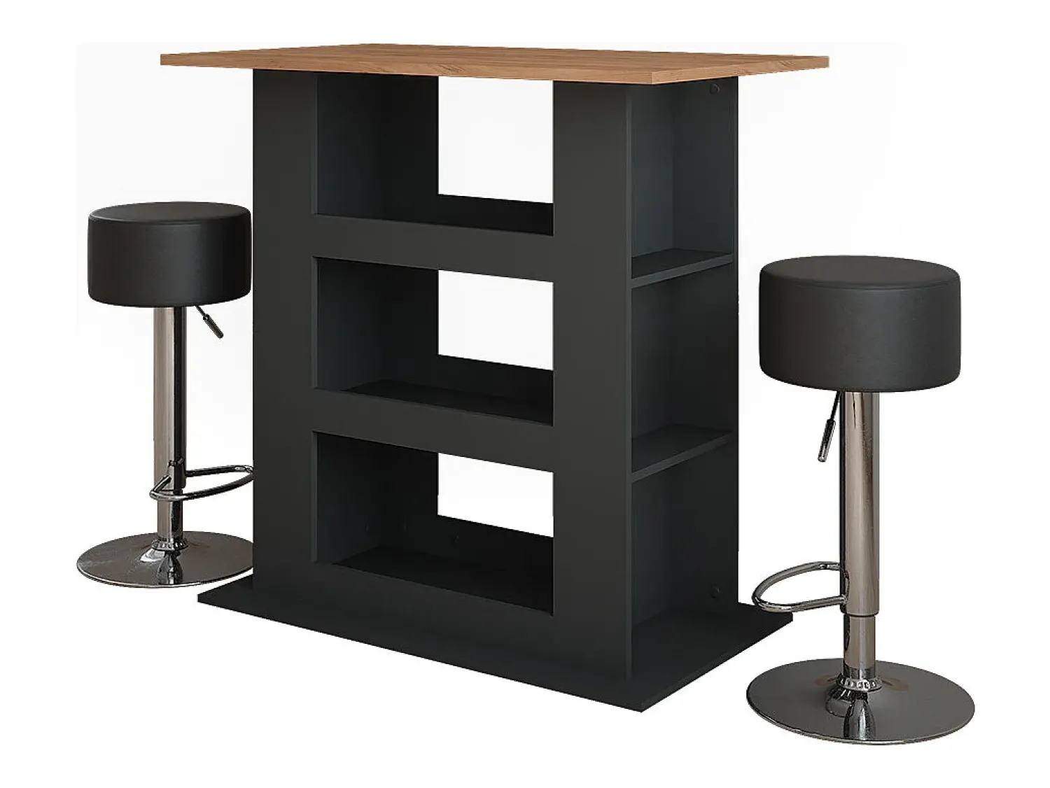 Vicco Bartisch-Set carvalho goldkraft/antracite 110x65x106 repose Natural escuro