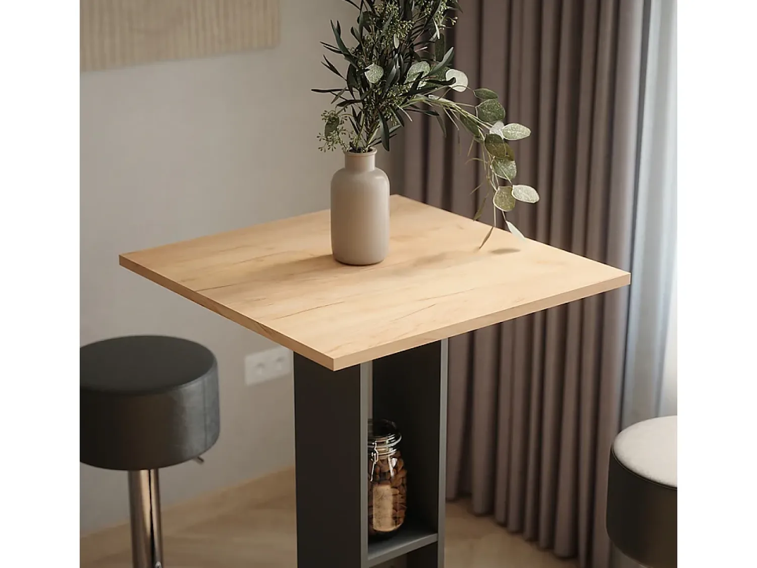 Best Vicco Bartisch-Set carvalho goldkraft/antracite 65x65x106 repose Natural escuro