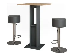 Best Vicco Bartisch-Set carvalho goldkraft/antracite 65x65x106 repose Natural escuro