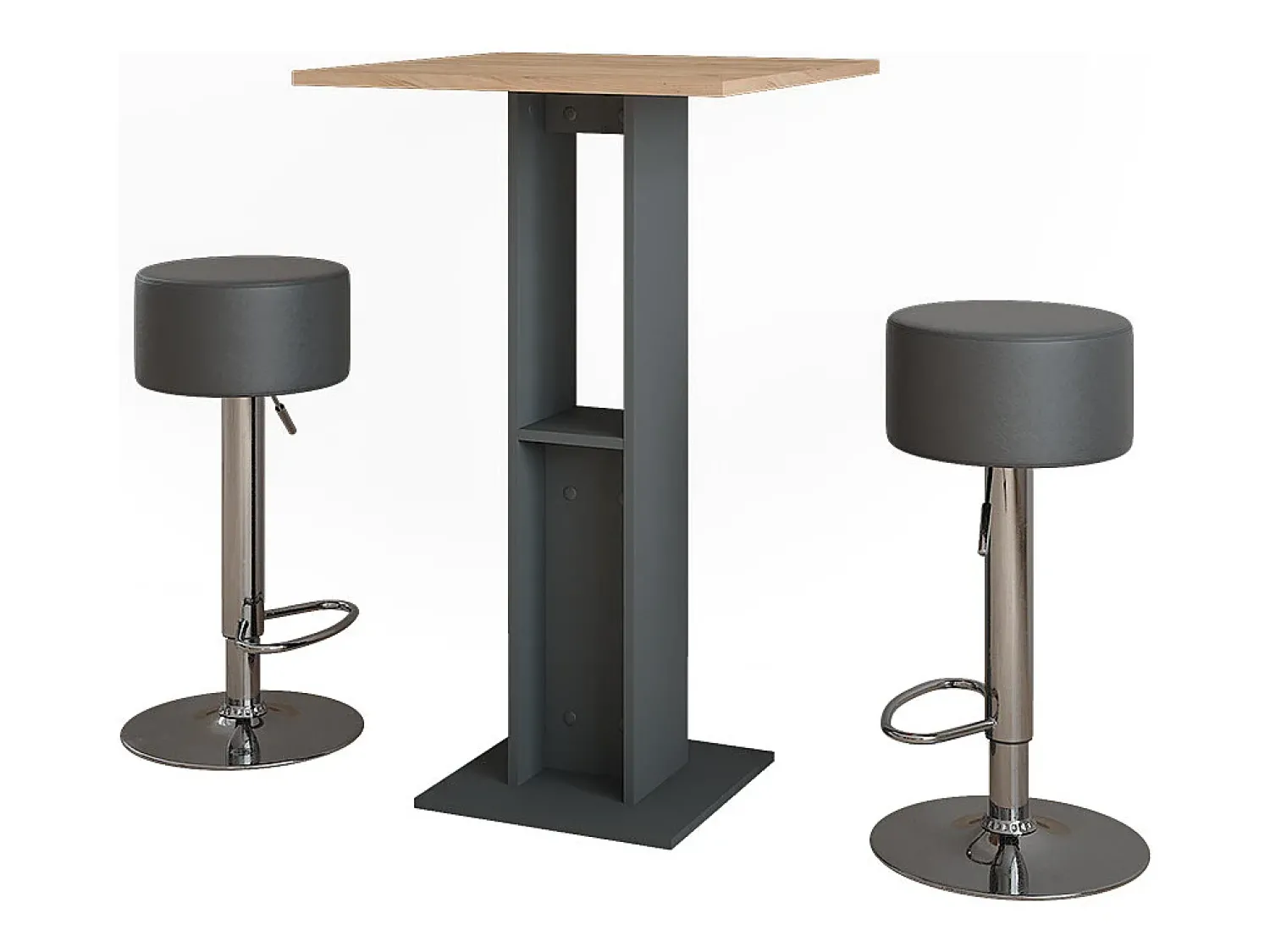 Best Vicco Bartisch-Set carvalho goldkraft/antracite 65x65x106 repose Natural escuro