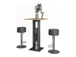 Best Vicco Bartisch-Set carvalho goldkraft/antracite 65x65x106 repose Natural escuro
