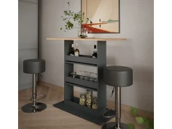Móvel De Bar*Vicco Bartisch-Set carvalho goldkraft/antracite 110x55x106 repose Natural escuro