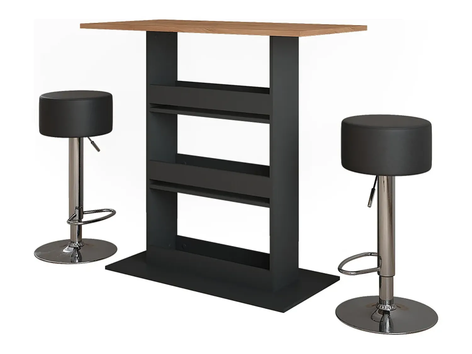 Móvel De Bar*Vicco Bartisch-Set carvalho goldkraft/antracite 110x55x106 repose Natural escuro