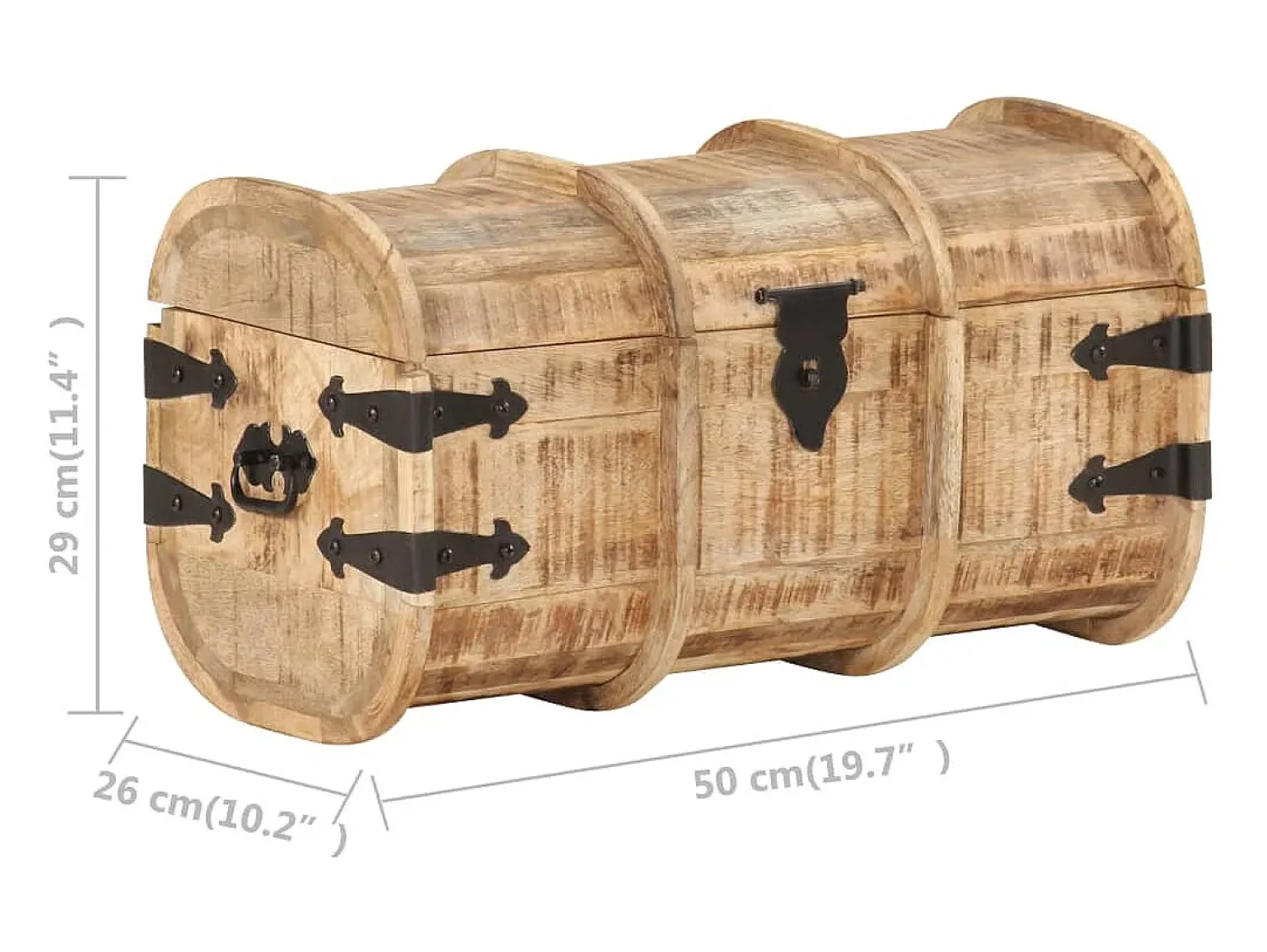 Clearance vidaxl Baús de arrumação 2 pcs madeira de mangueira maciça Natural claro