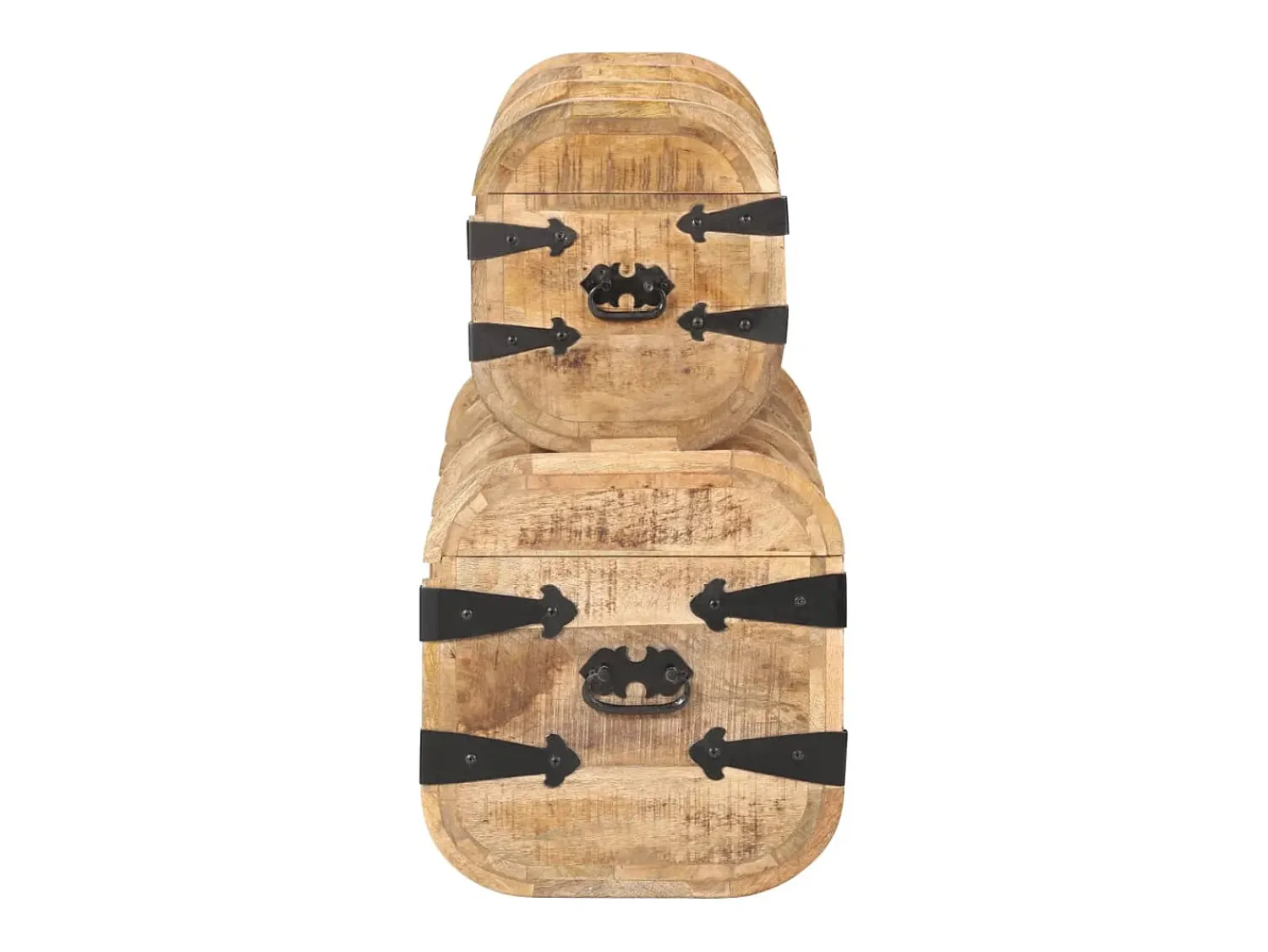 Acessórios De Arrumação| Baús de arrumação 2 pcs madeira de mangueira maciça PT414490 Castanho