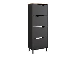 Clearance Vicco Basculante de sapatos antracite/artesanal 60x38x167.4 marelle Preto