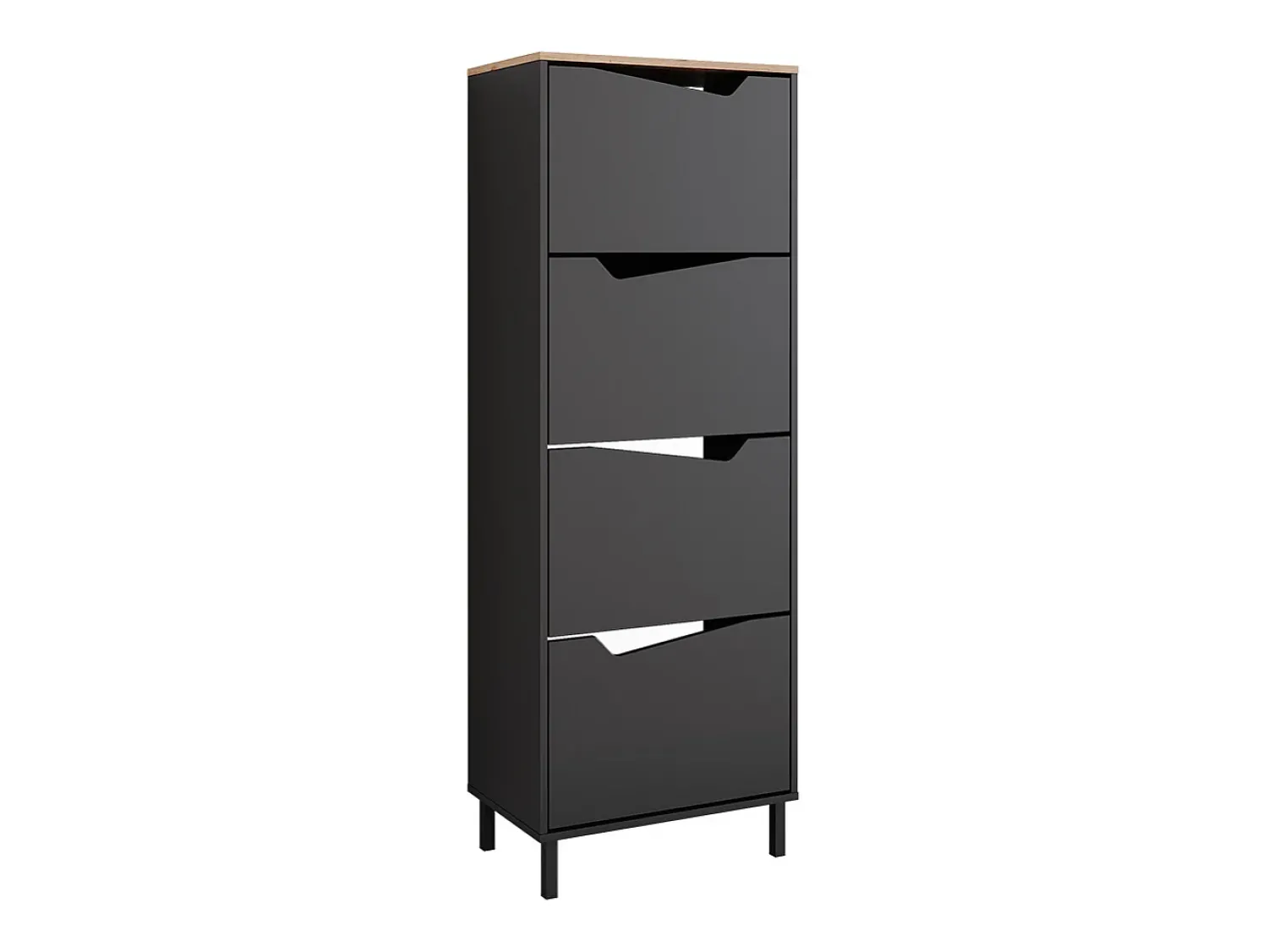 Clearance Vicco Basculante de sapatos antracite/artesanal 60x38x167.4 marelle Preto