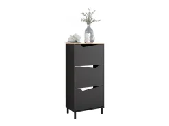 Discount Vicco Basculante de sapatos antracite/artesanal 60x38x129.5 marelle Preto