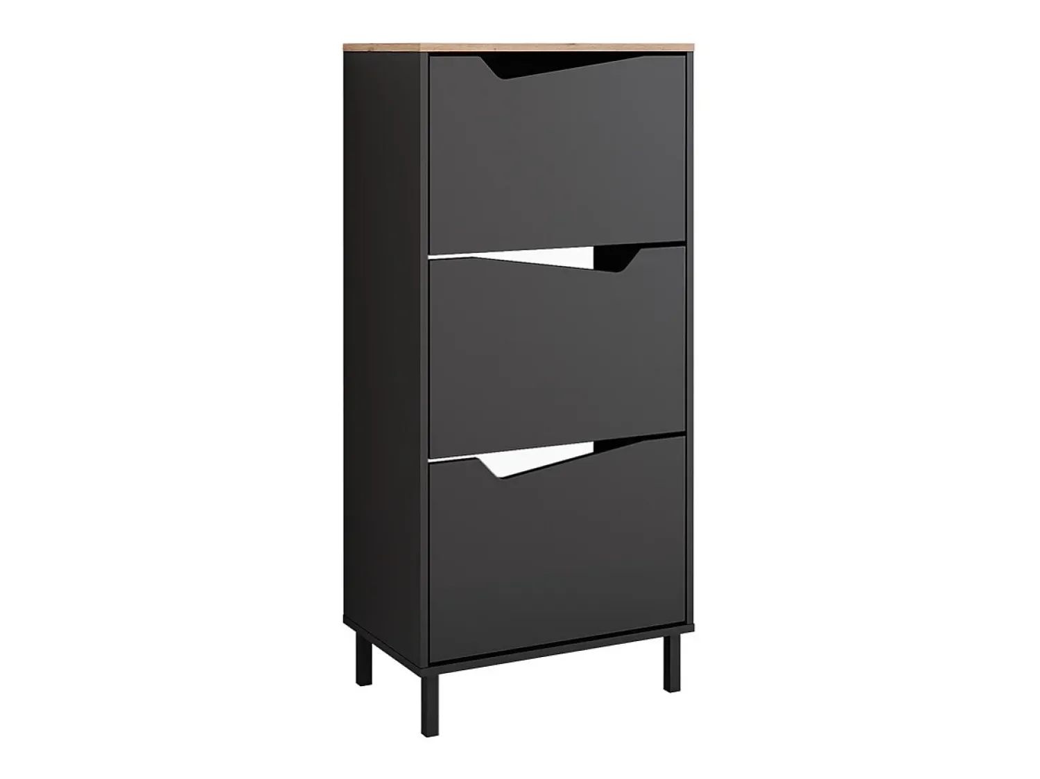Discount Vicco Basculante de sapatos antracite/artesanal 60x38x129.5 marelle Preto
