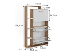 Móvel De Arrumação|Sapateira|Vicco Basculante de sapatos /sonoma 80x18.2x128.3 orlando Branco