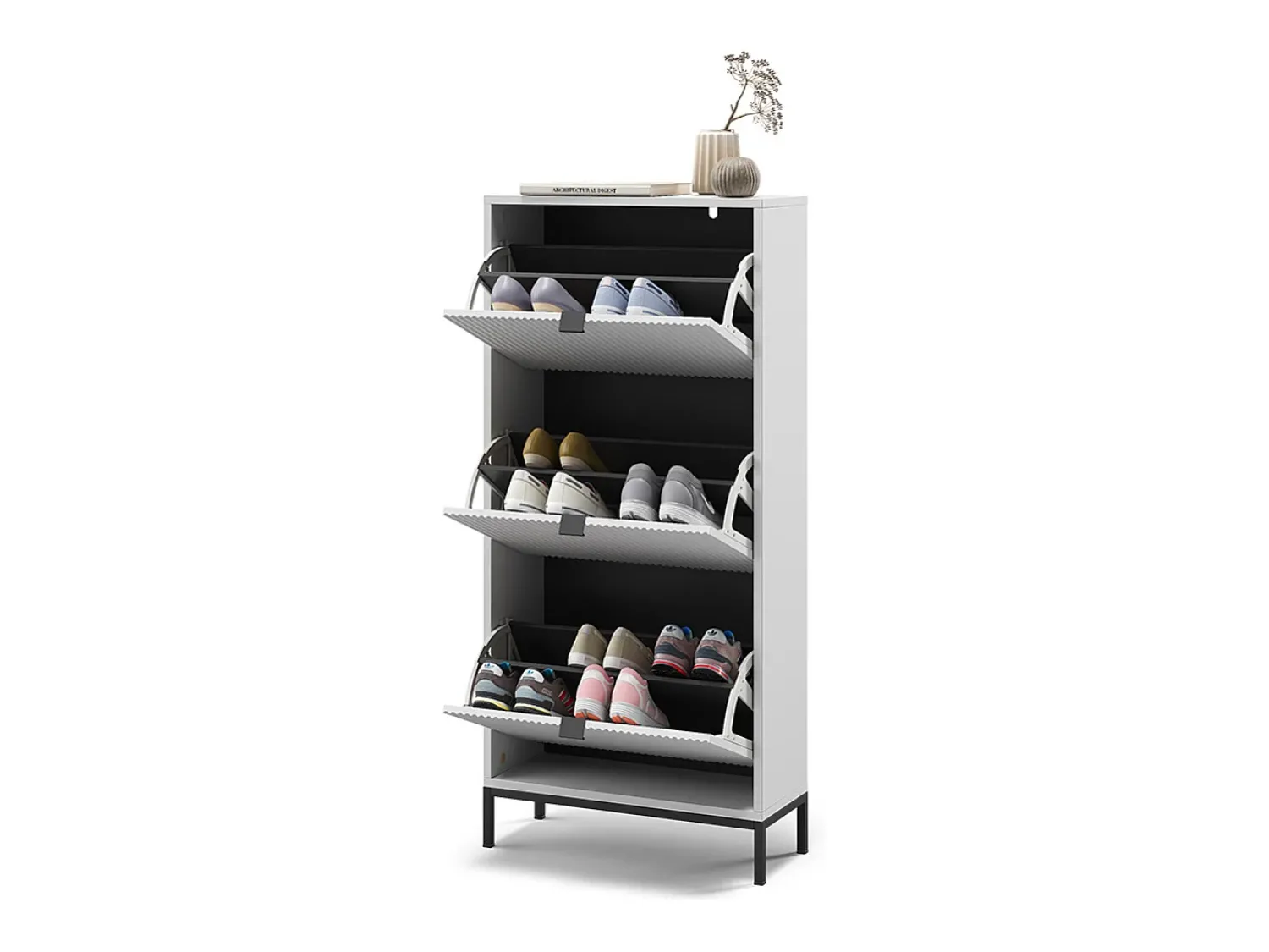 Móvel De Arrumação|Sapateira|Vicco Basculante de sapatos 60x24x130 eliza Branco