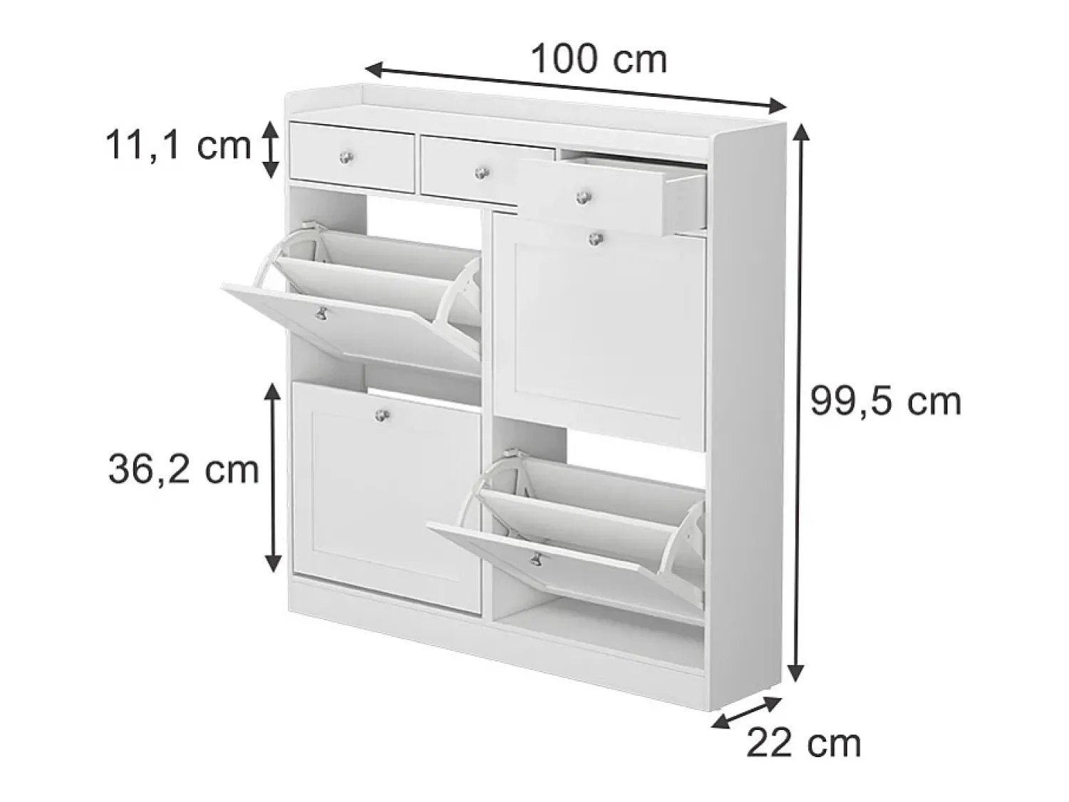 Móvel De Arrumação|Sapateira*Vicco Basculante de sapatos 100x22x99.5 vitto Branco