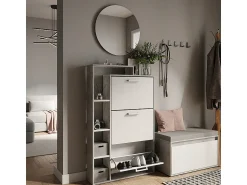 Móvel De Arrumação|Sapateira*Vicco Basculante de sapatos /concreto 80x18.2x128.3 orlando Branco