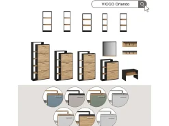 Móvel De Arrumação|Sapateira*Vicco Basculante de sapatos /concreto 80x18.2x128.3 orlando Branco