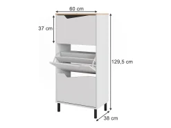 Vicco Basculante de sapatos /artesanal 60x38x129.5 marelle Branco