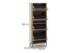 Vicco Basculante de sapatos carvalho viking 60x24x168 eliza^ Móvel De Arrumação|Sapateira