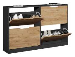 Vicco Basculante de sapatos carvalho antracite/goldkraft 116.6x22x72.5 luca^ Móvel De Arrumação|Sapateira