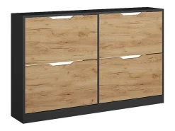 Vicco Basculante de sapatos carvalho antracite/goldkraft 116.6x22x72.5 luca^ Móvel De Arrumação|Sapateira