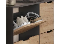 Vicco Basculante de sapatos carvalho antracite/goldkraft 116.6x22x72.5 luca^ Móvel De Arrumação|Sapateira