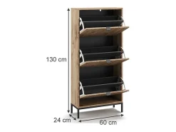 Best Vicco Basculante de sapatos carvalho viking 60x24x130 eliza Natural escuro
