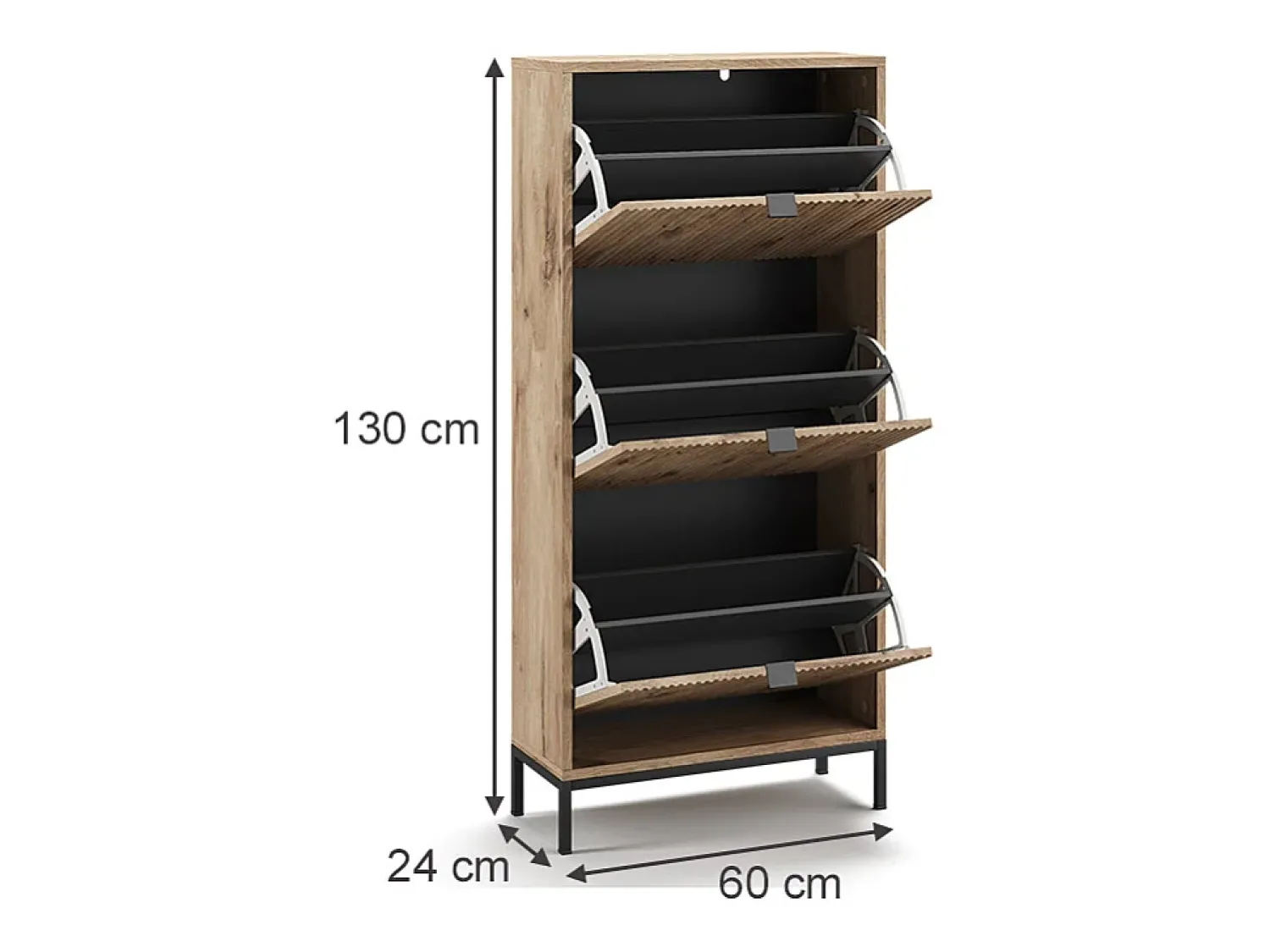 Best Vicco Basculante de sapatos carvalho viking 60x24x130 eliza Natural escuro